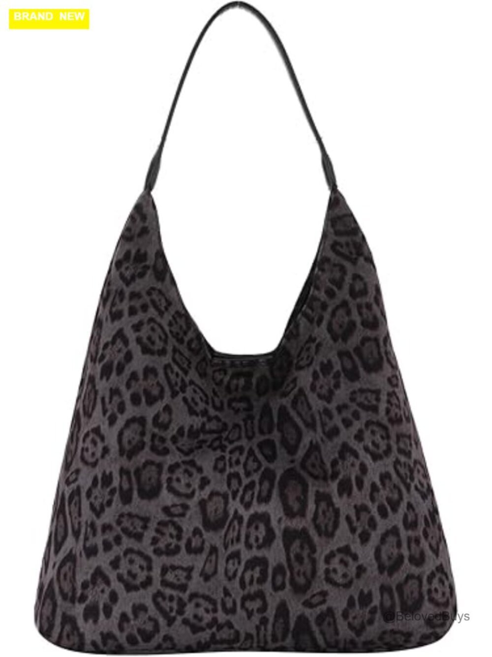 Faux Suede Leopard Print Hobo Tote Bag Large Capacity Satchel